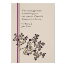 Juniper Berries - Bereavement Thank You Notecard Personalized Invitations