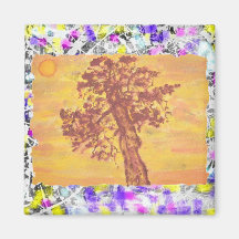 juniper tree sunset drip refrigerator magnets