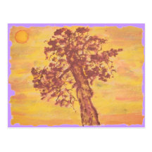 juniper tree sunset postcard