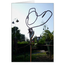 Junk Love - Garden Art -Metal Hand Wire Heart Greeting Card