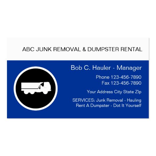 Junk Removal Business Cards | Zazzle