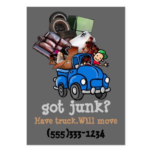 Junk Removal Hauling business promotion Large Business Cards (Pack Of
