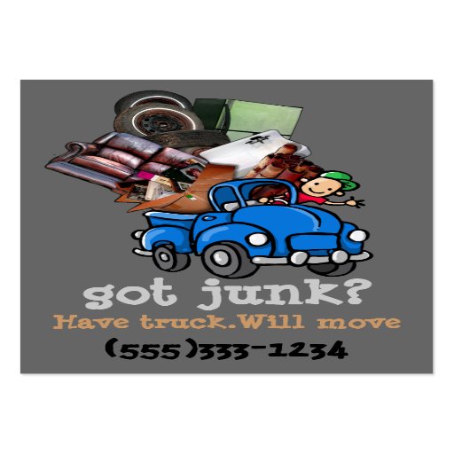 Junk Removal Hauling business promotion Large Business Cards (Pack Of