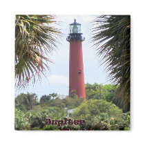 Jupiter Lighthouse through the Palms Fridge Magnets