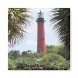 Jupiter Lighthouse through the Palms Fridge Magnets