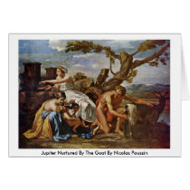 Jupiter Nurtured By The Goat By Nicolas Poussin Greeting Card