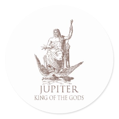  Jupiter or Jove was the king of the gods,and the god of sky and thunder.