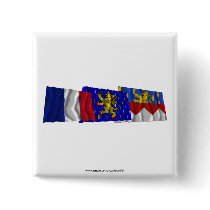 Jura, Franche-Comté & France flags Pinback Button