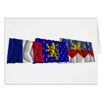 Jura, Franche-Comté & France flags Greeting Cards
