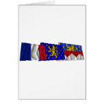 Jura, Franche-Comté & France flags cards