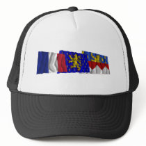 Jura, Franche-Comté & France flags Trucker Hats