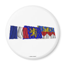 Jura, Franche-Comté & France flags Fridge Magnets