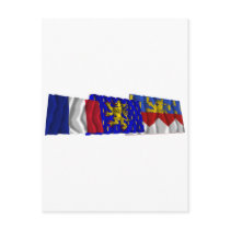 Jura, Franche-Comté & France flags Postcards