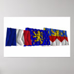 Jura, Franche-Comté & France flags posters