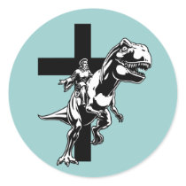 Jurassic Jesus Round Sticker