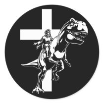 Jurassic Jesus Round Sticker