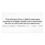 Jury Nullification State of Georgia vs Brailsford Personalized Photo Card