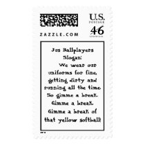 Jus Ballplayers Slogan postage