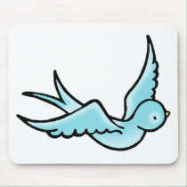 Just a Little Blue Bird mousepads