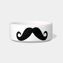 Just a Mustache Cat Food Bowl
