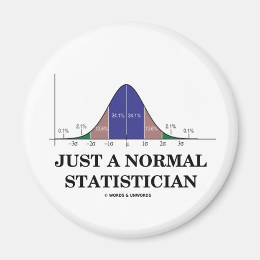 Just A Normal Statistician (Bell Curve Humor) Refrigerator Magnets