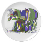 Just A Wild Pony Abstract Horse Modernism Art Plate