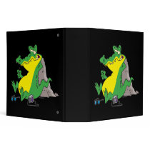 just ate a human funny gator cartoon vinyl binders
