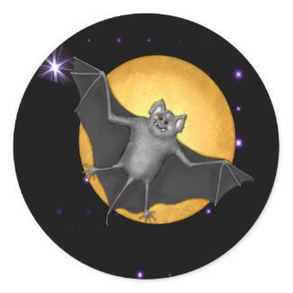 Just Batty & Full Moon Sticker sticker