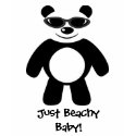 Just Beachy Baby! Panda With Sunglasses t-shirts