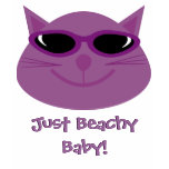 Just Beachy Baby! Purple Cat With Sunglasses t-shirts