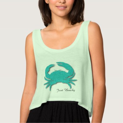 Just Beachy Crab Flowy Crop Tank Top