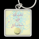 Just Beachy Wedding Keychain With Shell and Swirls