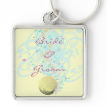 Just Beachy Wedding Keychain With Shell and Swirls by samack Just Beachy Wedding Keychain With Shell and Swirls