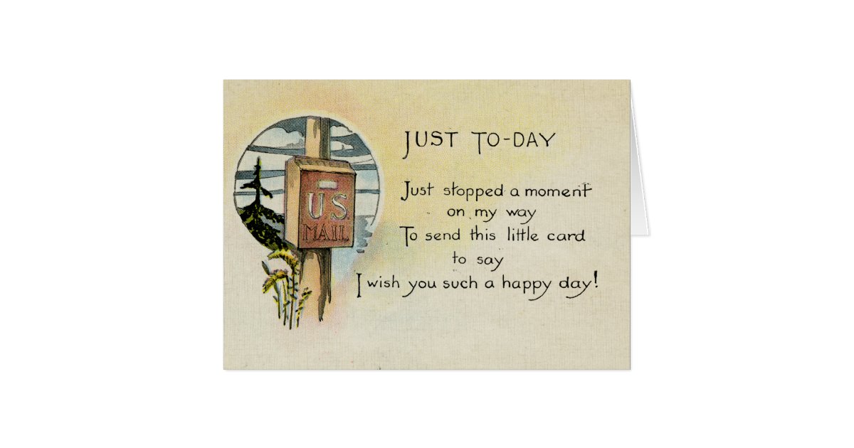 Just Because Greeting Card (1921) Zazzle