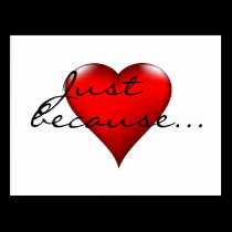 Just because heart postcards