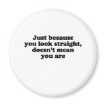 JUST BECAUSE YOU LOOK STRAIGHT DOESN'T MEAN U R REFRIGERATOR MAGNET