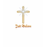 Just Believe Christian Gold Cross tshirt