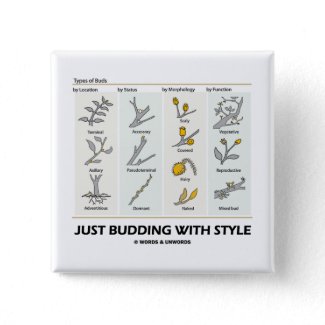 Just Budding With Style (Types Of Buds) Pinback Button