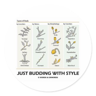 Just Budding With Style (Types Of Buds) sticker