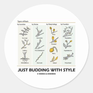 Just Budding With Style (Types Of Buds) Sticker