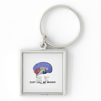 Just Call Me Brainy (Anatomical Brain Attitude) keychain