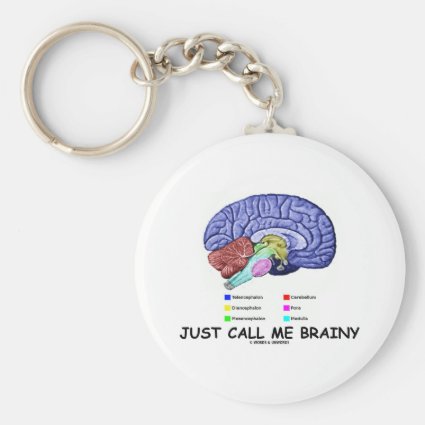 Just Call Me Brainy (Anatomical Brain Attitude) Key Chains