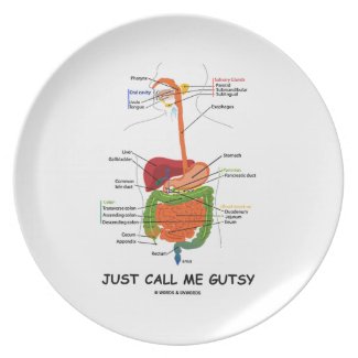 Just Call Me Gutsy (Digestive System Humor) Party Plates