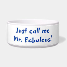 Just Call Me Mr. Fabulous dog bowl