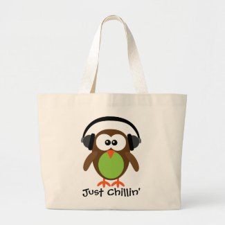 Just Chillin' Owl With Headphones bag
