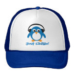 Just Chillin' Penguin With Headphones Trucker Hats