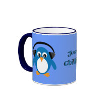 Just Chillin' Penguins With Headphones Mug