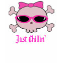 Just Chillin' Pink Cartoon Skull With Sunglasses t-shirts
