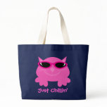 Just Chillin' Pink Cat With Sunglasses Tote Bag