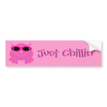 Just Chillin' Pink Cat With Sunglasses Bumper Sticker
